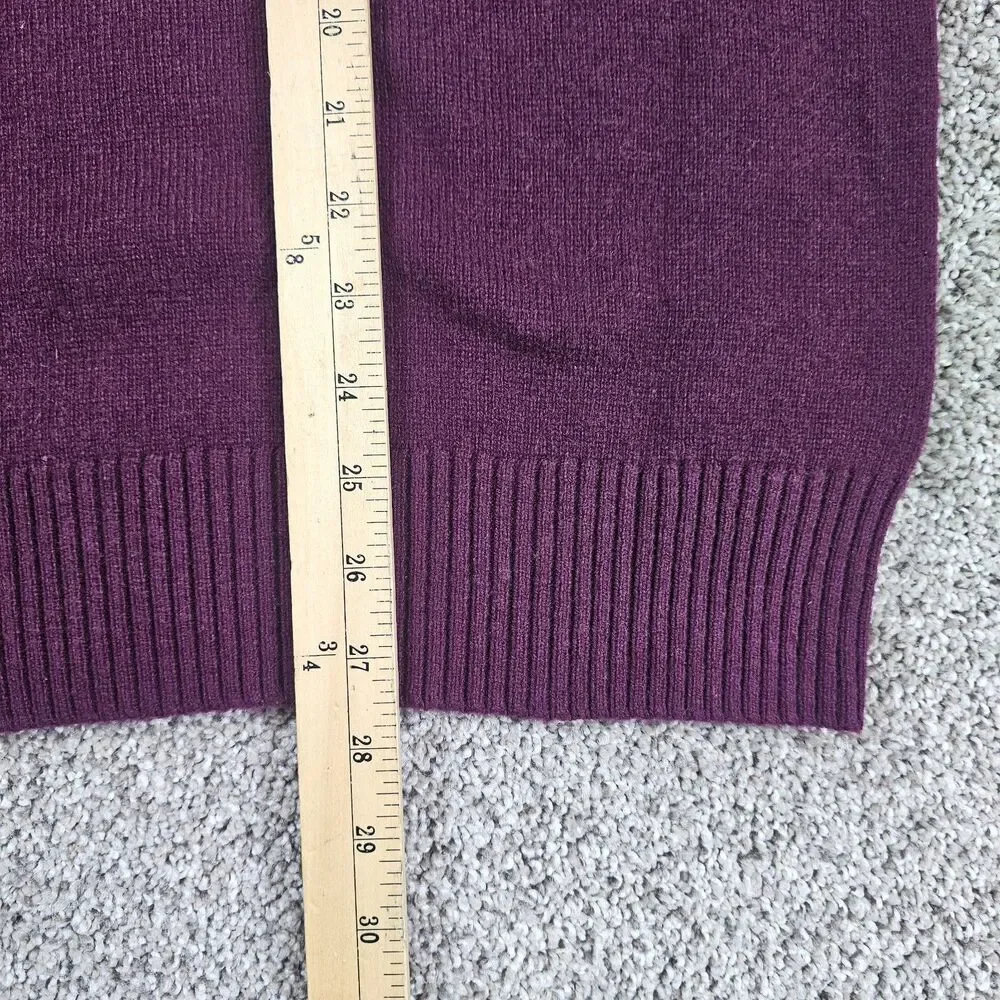 J Crew Sweater Mens XL Purple Wool Blend Crewneck Pullover Raglan Preppy